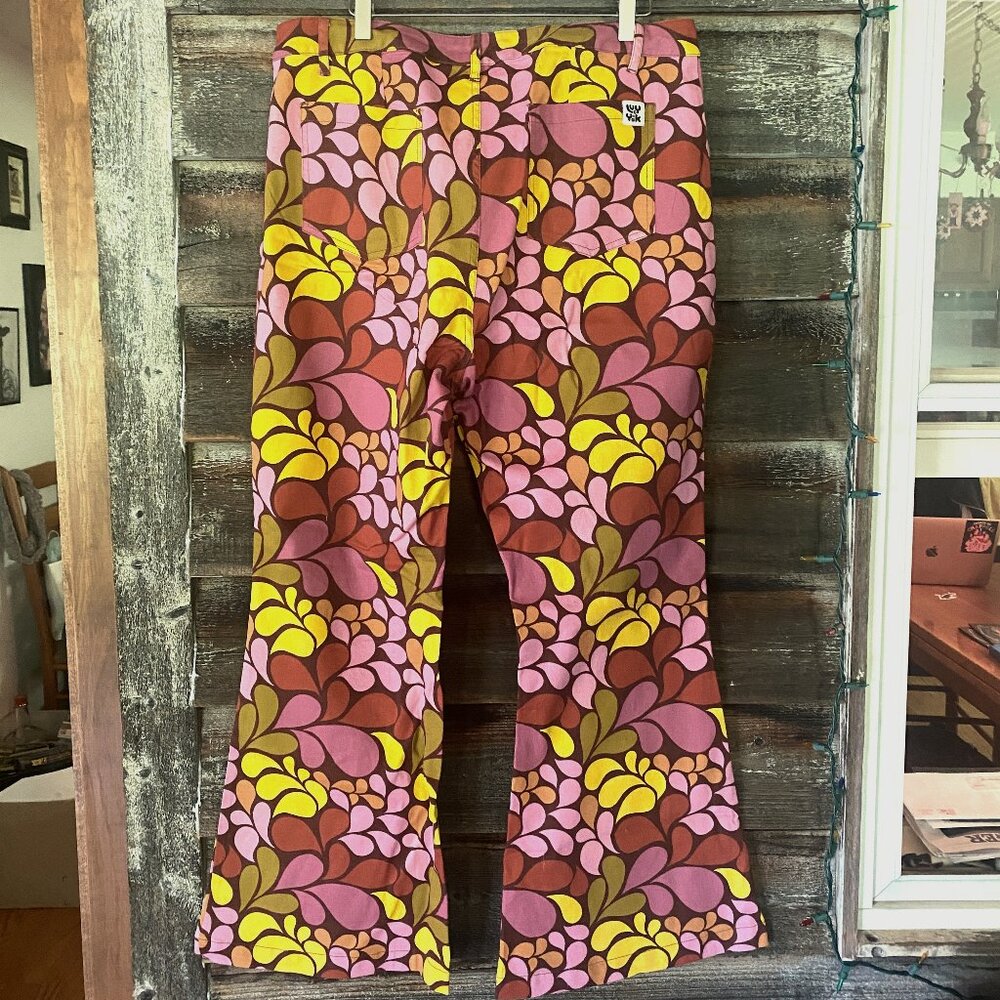 NWT Lucy & Yak Ziggy Flared Jeans W36/UK 18 Organic Twill Trousers - Picture 2 of 10